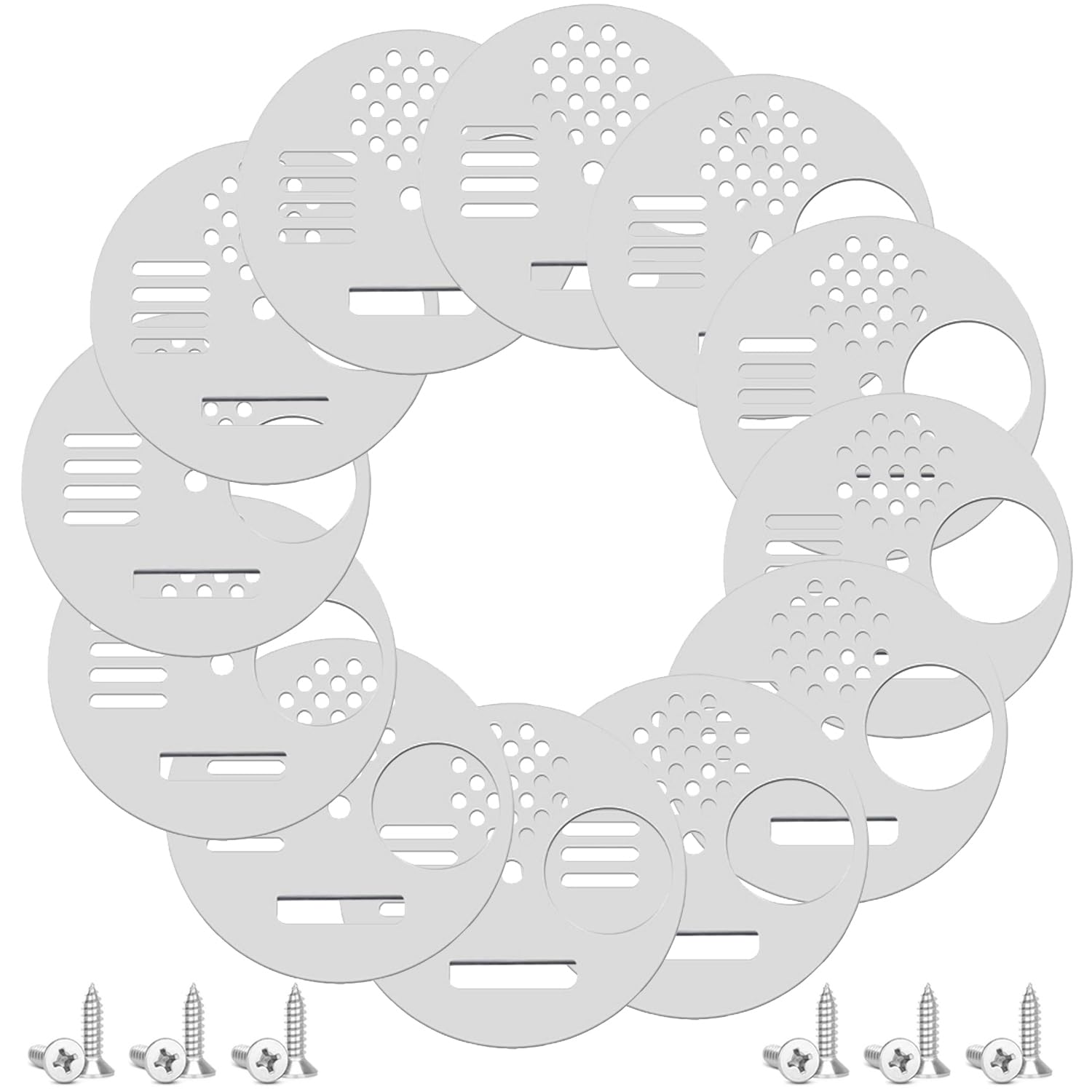 Bee Hive Nuc Box Entrance Gates, 12 Sets Disc Diameter 2.67" Rotatable Stainless Steel Bee Hive Entrance Disk Gate Beekeeping Supplies Tool