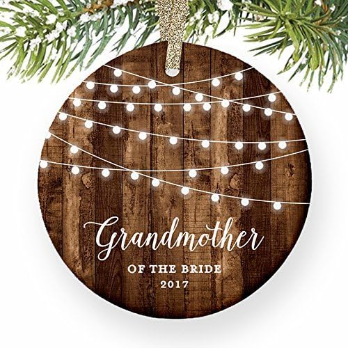 Christmas Decorations Ornament Grandmother of the Bride Gifts Bride's Grandma Wedding Favor Bridal Party Nana Rustic Ornaments for Crafts Ceramic
