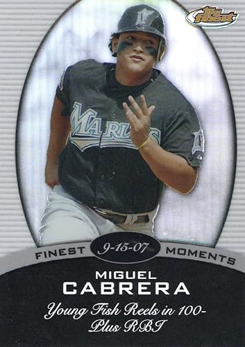 Miguel Cabrera Finest Moments Collectible Baseball Card - 2008 Topps Finest Baseball Card #FM-JMC (Marlins) Free Shipping