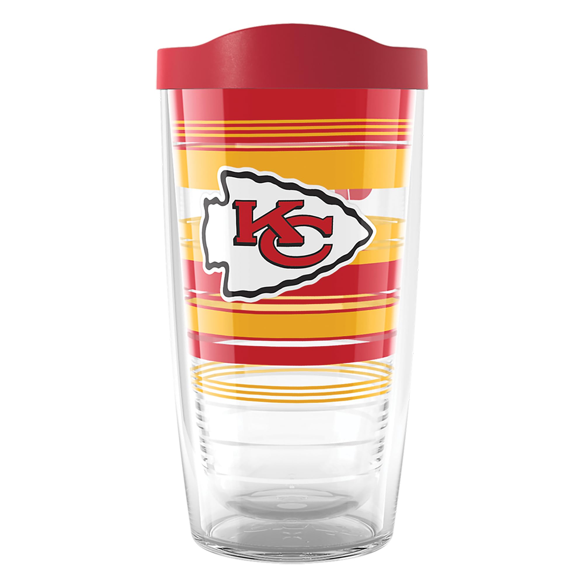 Tervis NFL Kansas City Chiefs - Hype Stripes Made in USA Double Walled Insulated Tumbler Travel Cup Keeps Drinks Cold &amp; Hot, 16oz, Classic