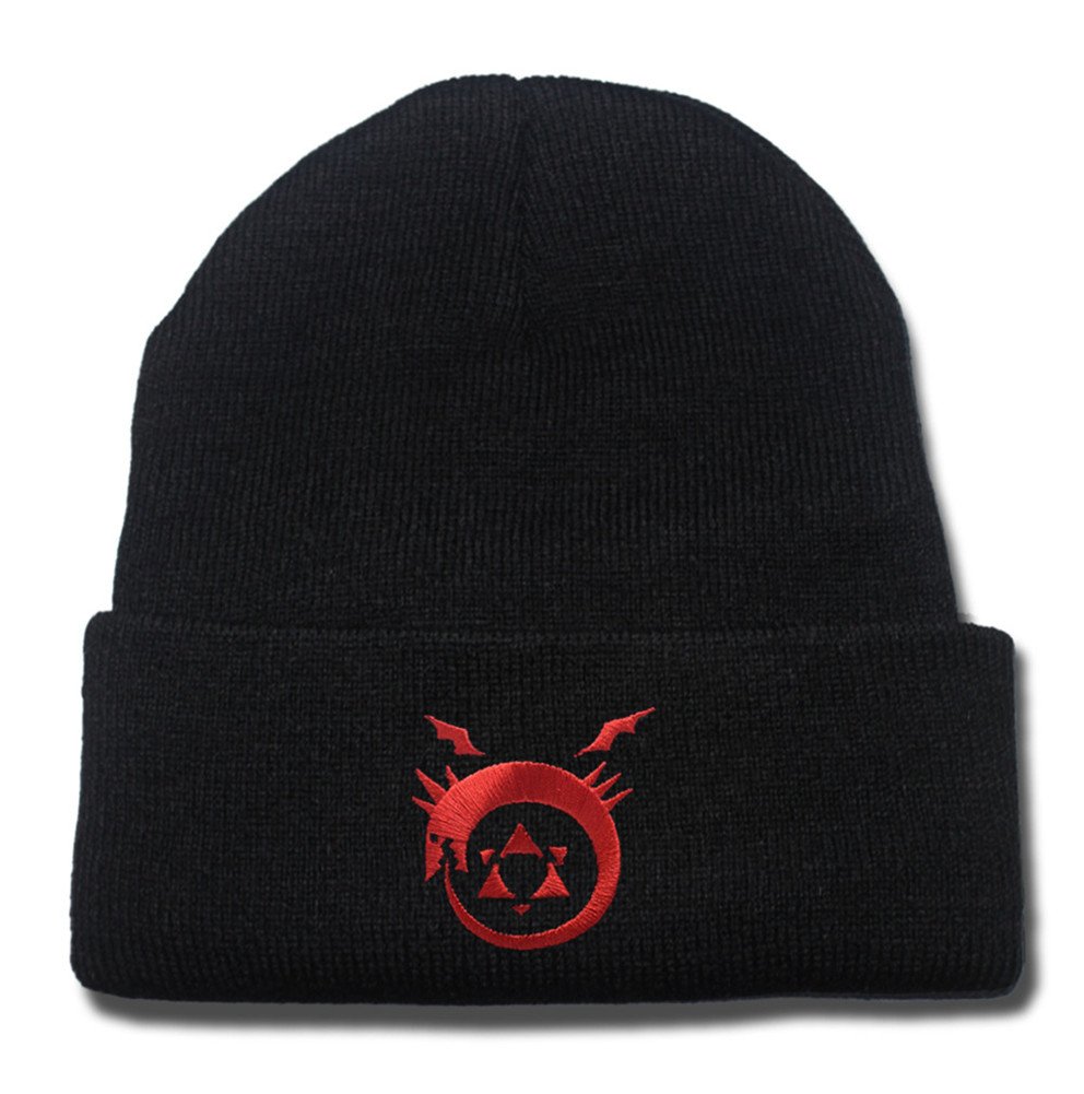 Fullmetal Alchemist Logo Beanie Fashion Unisex Embroidery Beanies Skullies Knitted Hats Skull Caps