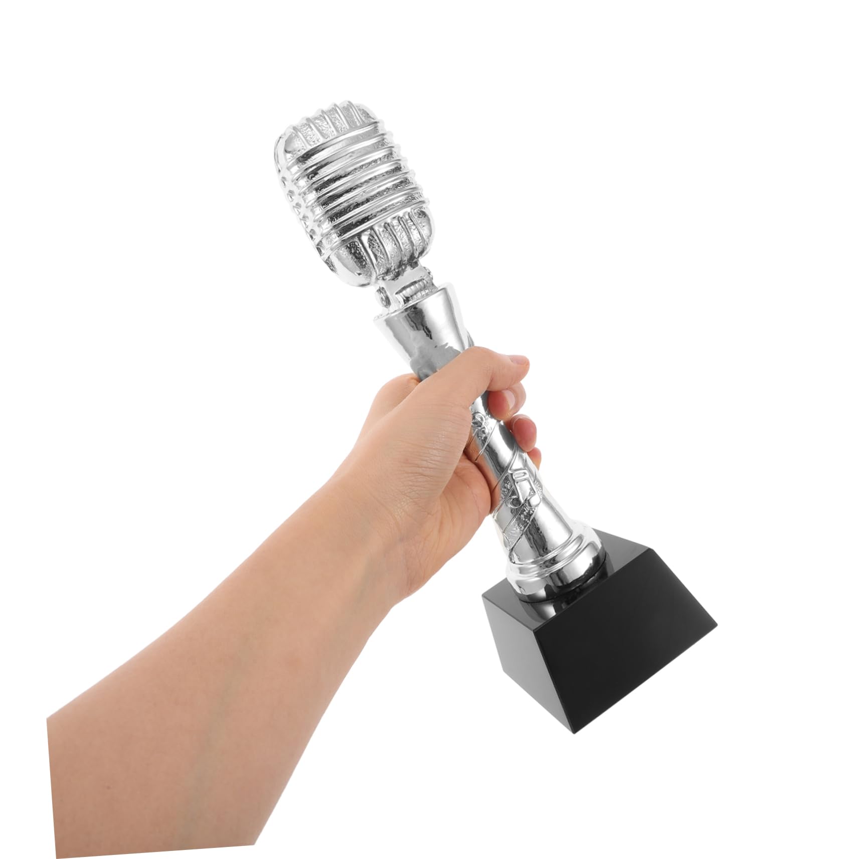 KOMBIUDA Trophy De Forma De Micrófono para Competiciones De Premios De Apreciación Musical y Decoración De De Prop Infantil