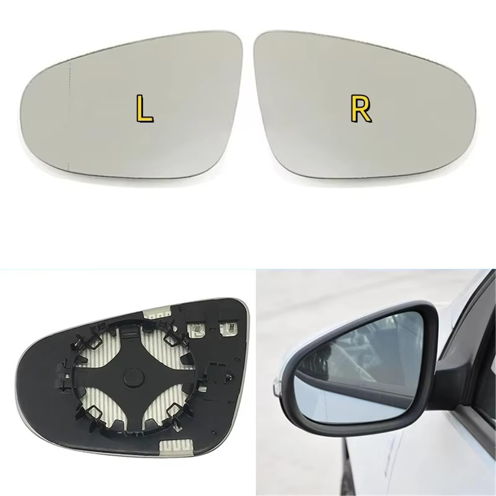 Vetro Specchietto Laterale Compatibile Con Per Touran 2011-2015 Lente Specchietto Retrovisore In Vetro Specchietto Laterale Riscaldato Grandangolare 5K0857521 5K0857522