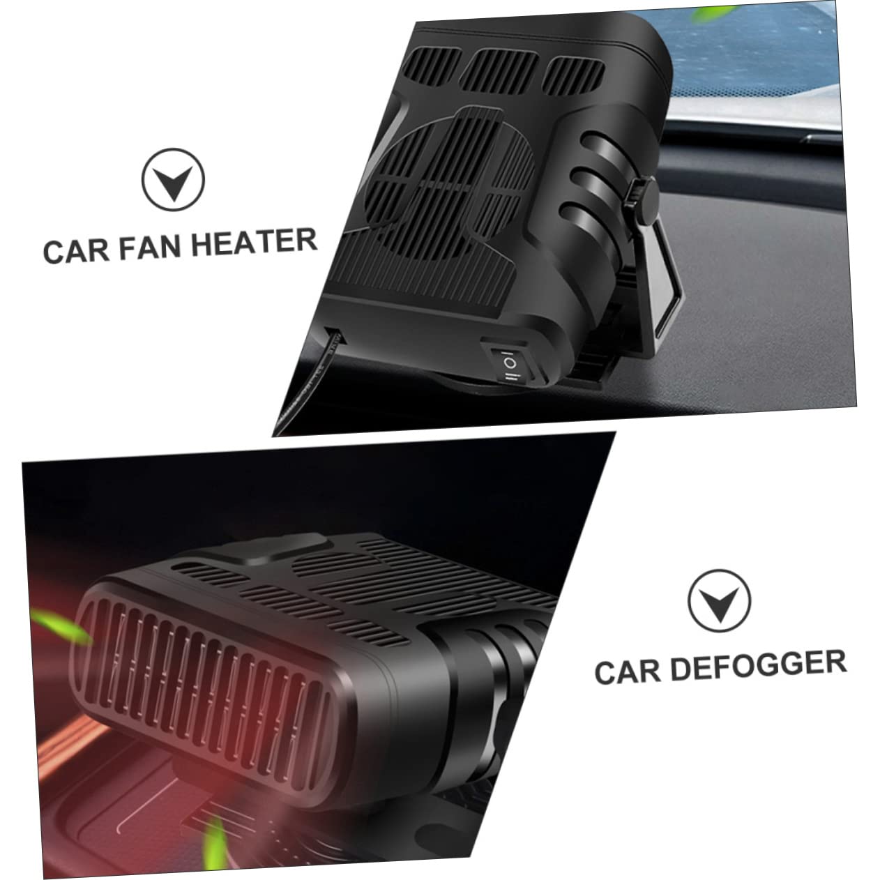 3piezas Calefactor Portátil Para Coche Descongelador y Desempañador Para Ventanas y Parabrisas Instantáneo y Instalación Vehículos