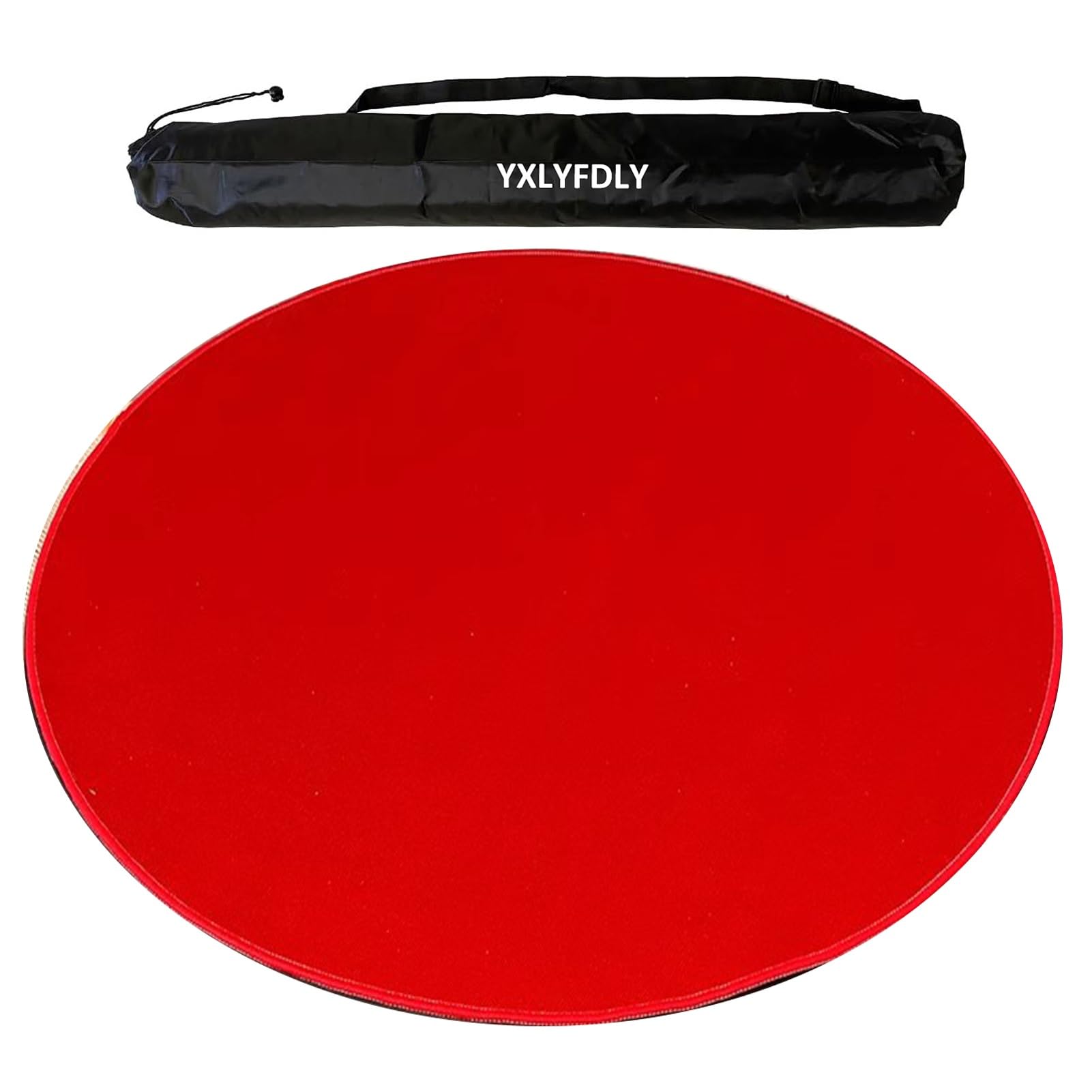 YXLYFDLY Round Mahjong Mat Thickened and Non-slip Mahjong Table Cover with Rubber Backing Home Play Mat for Poker, Card, Board, Tile Games(Red,140cm/55.11in)