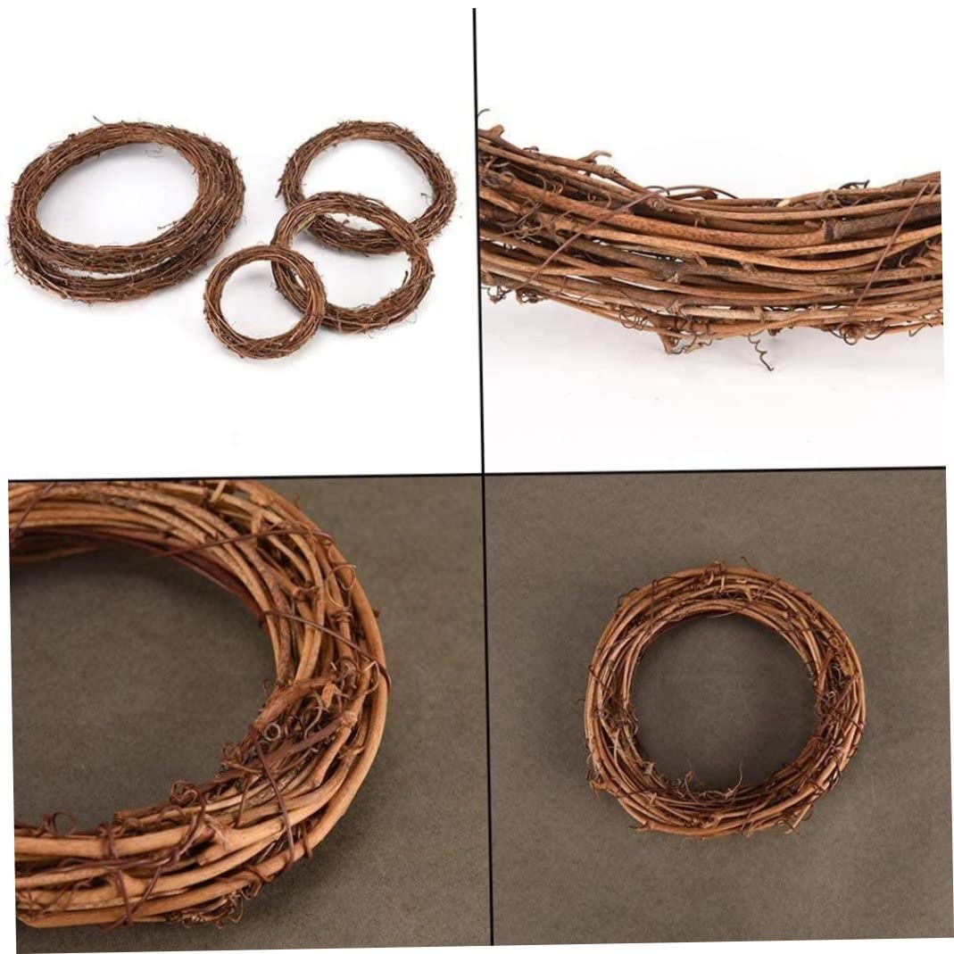 Ghirlanda di vite 6 pezzi da 9,84 pollici rotonda fai da te in rattan cornice per ghirlanda Halloween Natale Raccolto Ringraziamento Ghirlanda autunnale per porte Forniture per la creazione di access