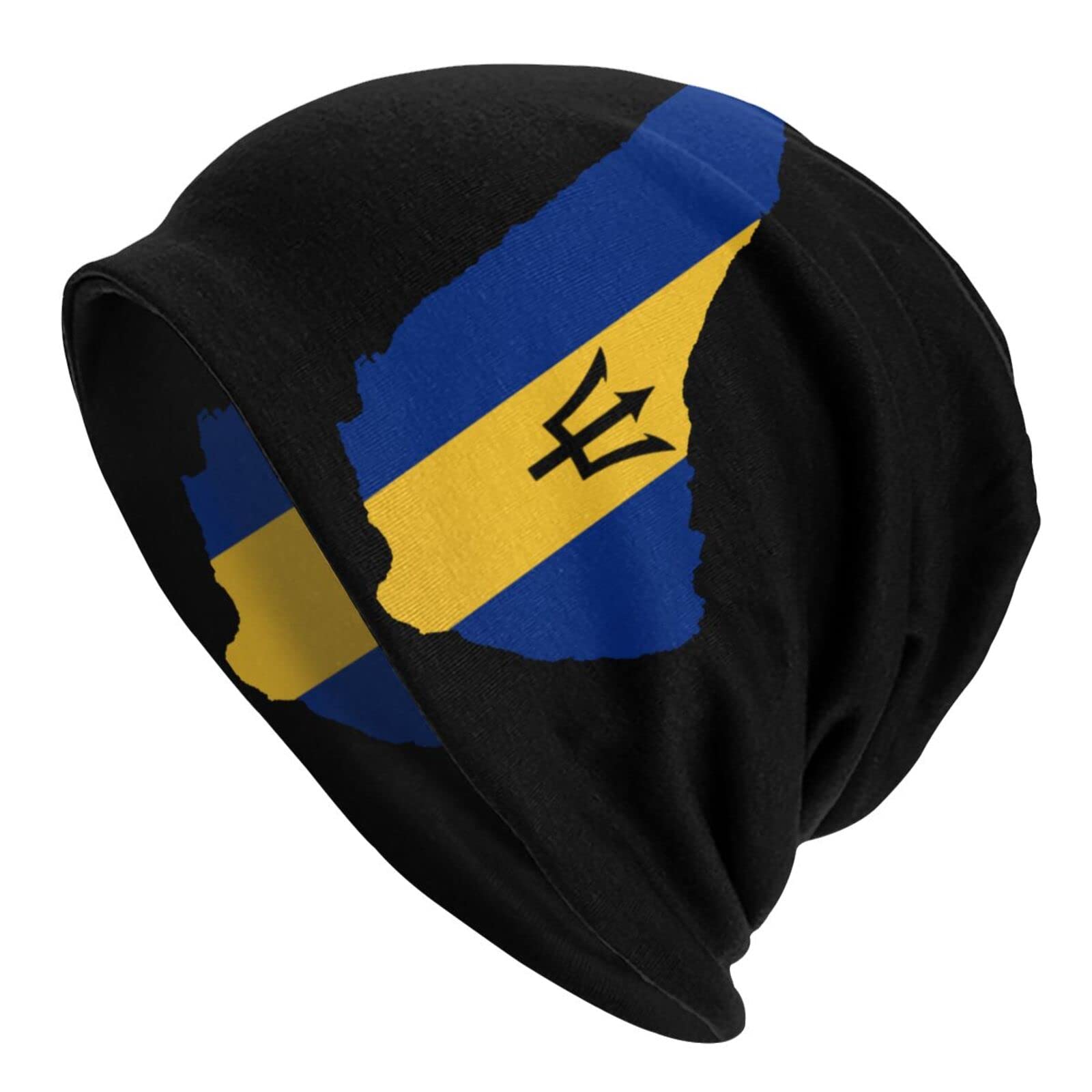 Djngn Unisex As Pic Barbados Flag Beanie Hats Skull Cap Adult Knit Hat Soft Balaclava Baggy Hat Outdoor For Mens Womens