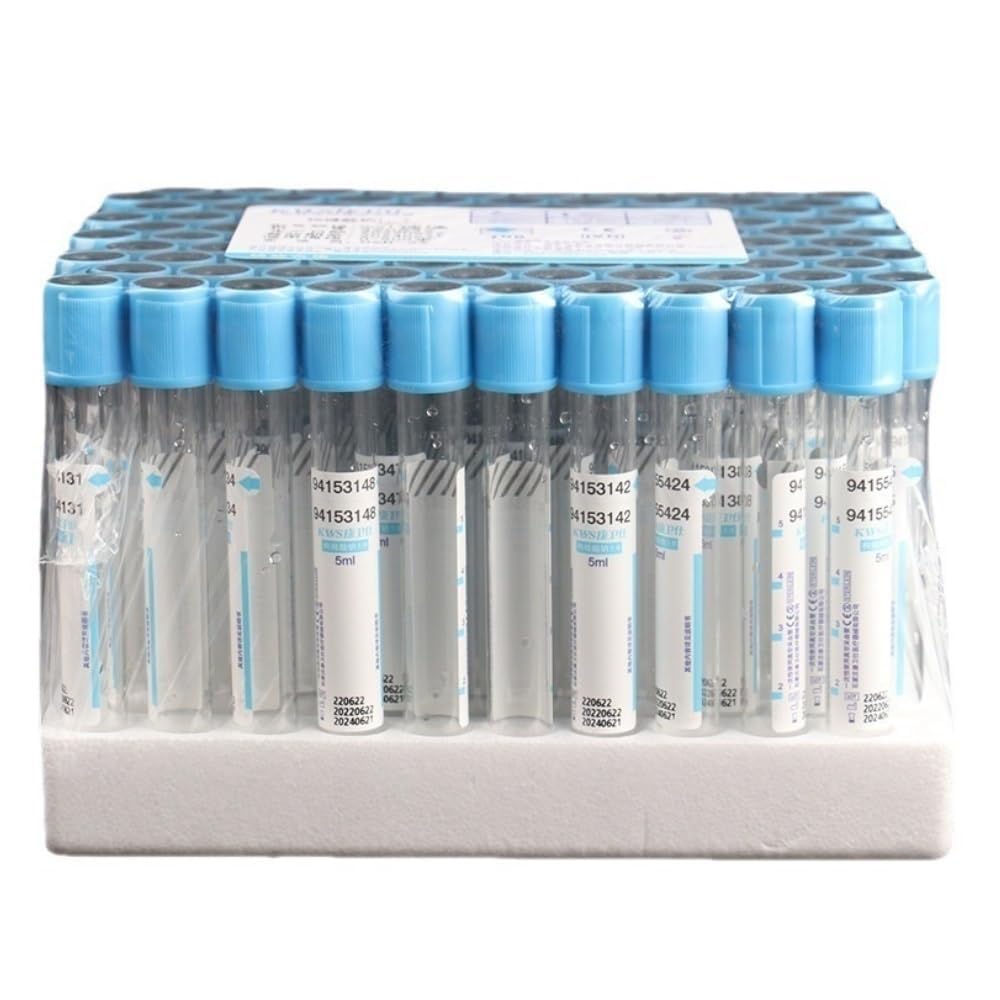100pcs/pack Tubo De Recogida De Sangre De Citrato De Sodio, Desechable Estéril Presión Negativa Sangre Al Vacío, con Tapa Azul, Citrato Sódico 1:9, para Uso En Laboratorio