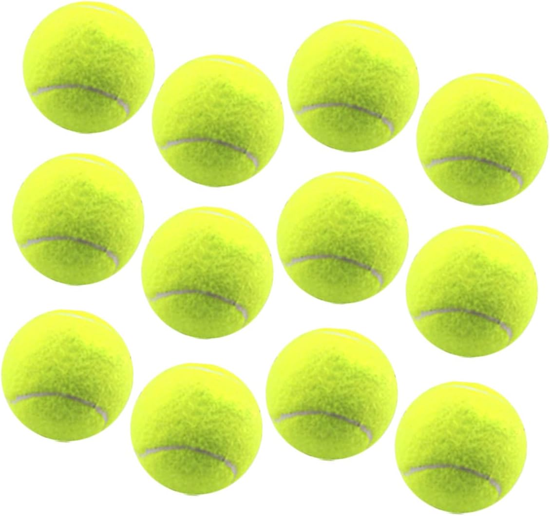 12PCS Training Tennis Balls Bulk for Sports Practice Felt Fabric Comfortable Control Outdoor Use