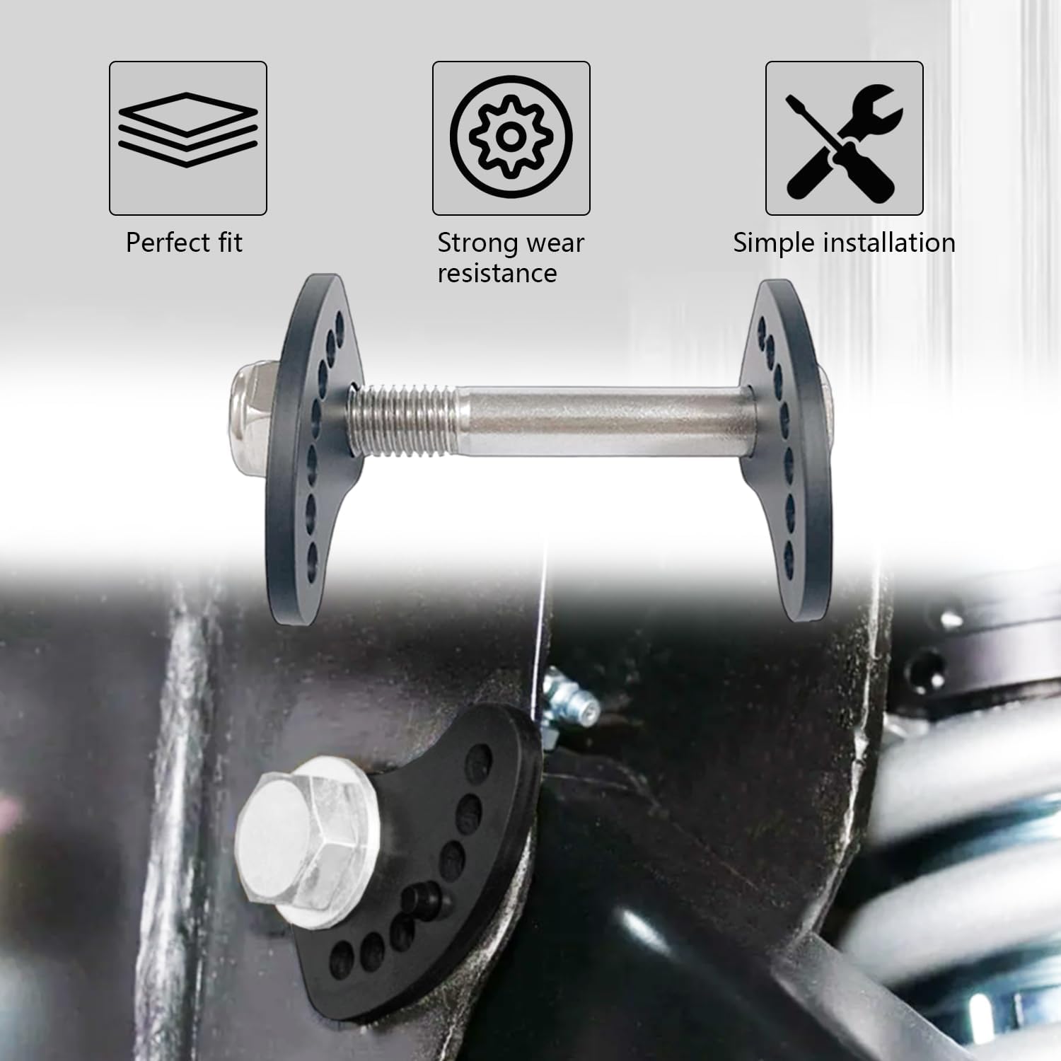 Upper Control Arm Alignment Cam Bolt Kit for Chevy Silverado GMC Sierra 1500 2500 3500 2WD 4WD 1999-2019, 4 Pack Alignment Caster/Camber Hardware Kit