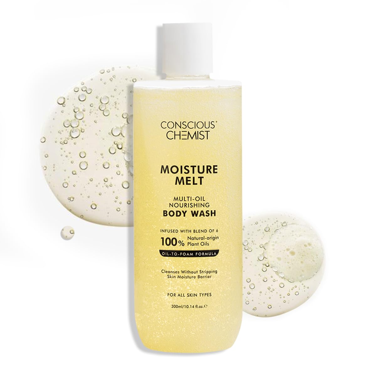 Conscious Chemist® Multi-Oil Body Wash Shower Gel | 300ml | Moisturizing Body Wash for Men & Women | Hydrates Dry Skin, Enhances Glow & Softness | Gentle Formula, Suitable for All Skin Types