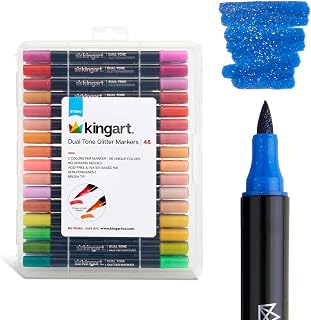 KINGART 48-Piece Acrylic Paint Marker Set – 2mm Bullet Tip – Vibrant Water-Based Multi-Surface Art Pens for Rock, Glass, Wood, & Canvas – 48 Unique Colors with Portable Storage Case Included