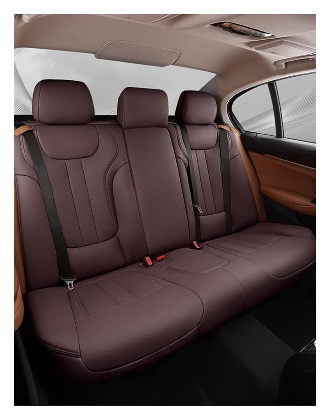 Für A4 2006-2013 2017 Autositz Set Sitzkissenbezug Schutz Maßgeschneidertes Leder Autositzbezüge Zubehör Autositzbezüge(Coffee Color)