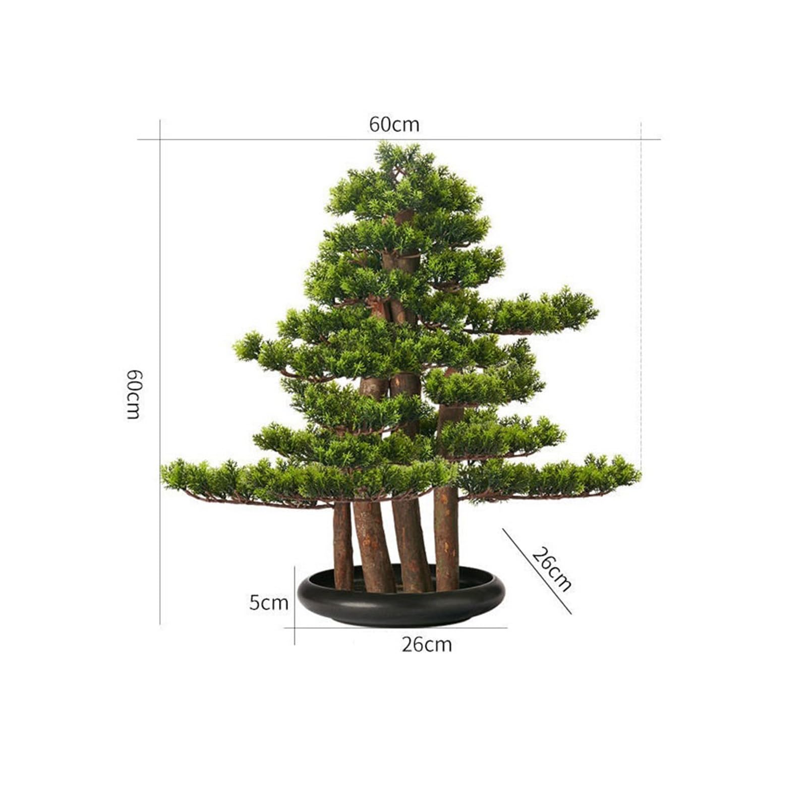 Sztuczne drzewka Bonsai Sztuczne Bonsai fałszywe zielone rośliny doniczkowe ozdoby wystrój domu(Red)
