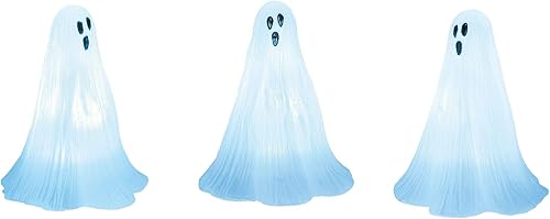 Department 56 Village Cross Product Accessories - Juego de figuras iluminadas de fantasmas de Halloween, 2.75 pulgadas, color blanco