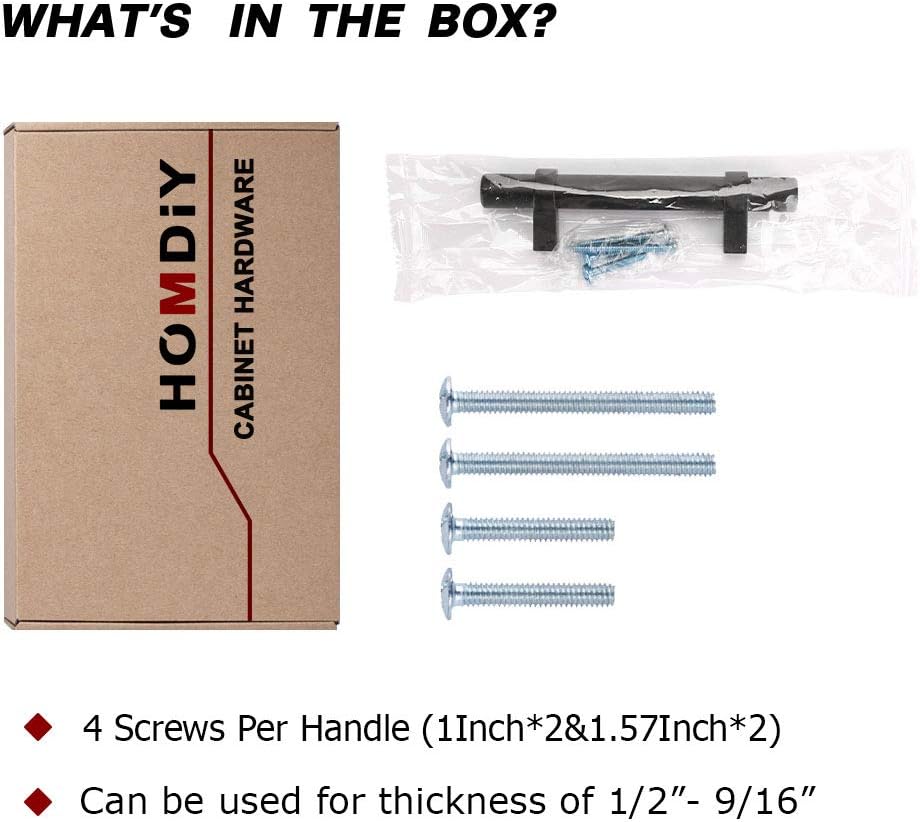 🔥 Cashback up to 70% homdiy Matte Black Cabinet Handles 3.5 in Drawer Pulls 25 Pack - HDT16BK Cabinet Hardware Vintage Drawer Pulls Cupboard Handles