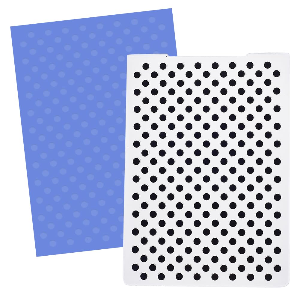 CRASPIRE Carpeta de Estampado de Lunares Fondo de Plástico Vintage Plantilla Vintage Plantillas para Herramienta de Fabricación de Tarjetas DIY Hecho A Mano Álbum de Recortes de Papel Sellos
