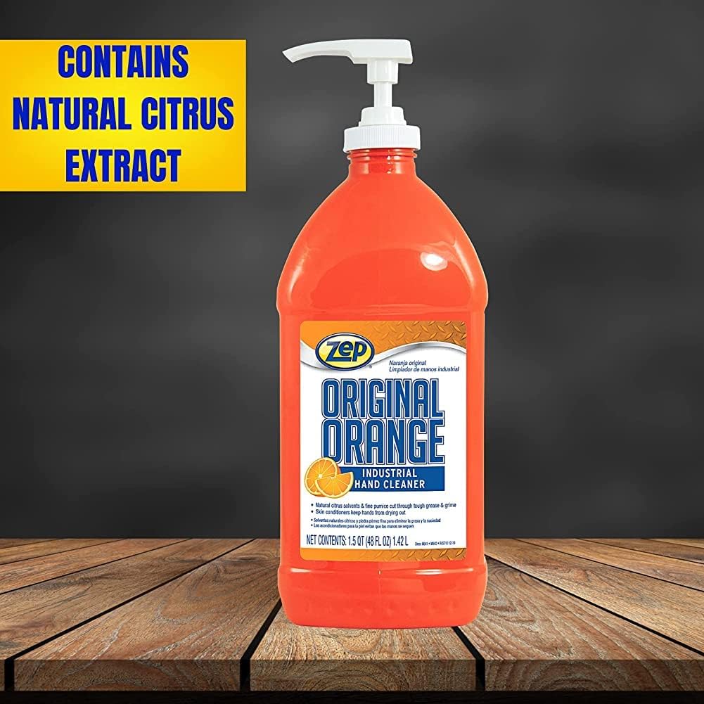Zep Original Orange Industrial Hand Cleaner 48 Oz (Case of 6) - R45710- Contains Natural Citrus Solvents and Pumice To Remove Industrial Grease And Grime