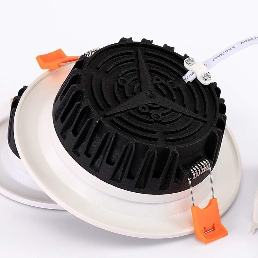 Downlight de interior Luz de techo empotrada resistente Luz empotrada de aluminio fundido a presión Luz de panel redondo Foco Adecuado for iluminación interior y exterior de dormitorio de baño. Lámpar