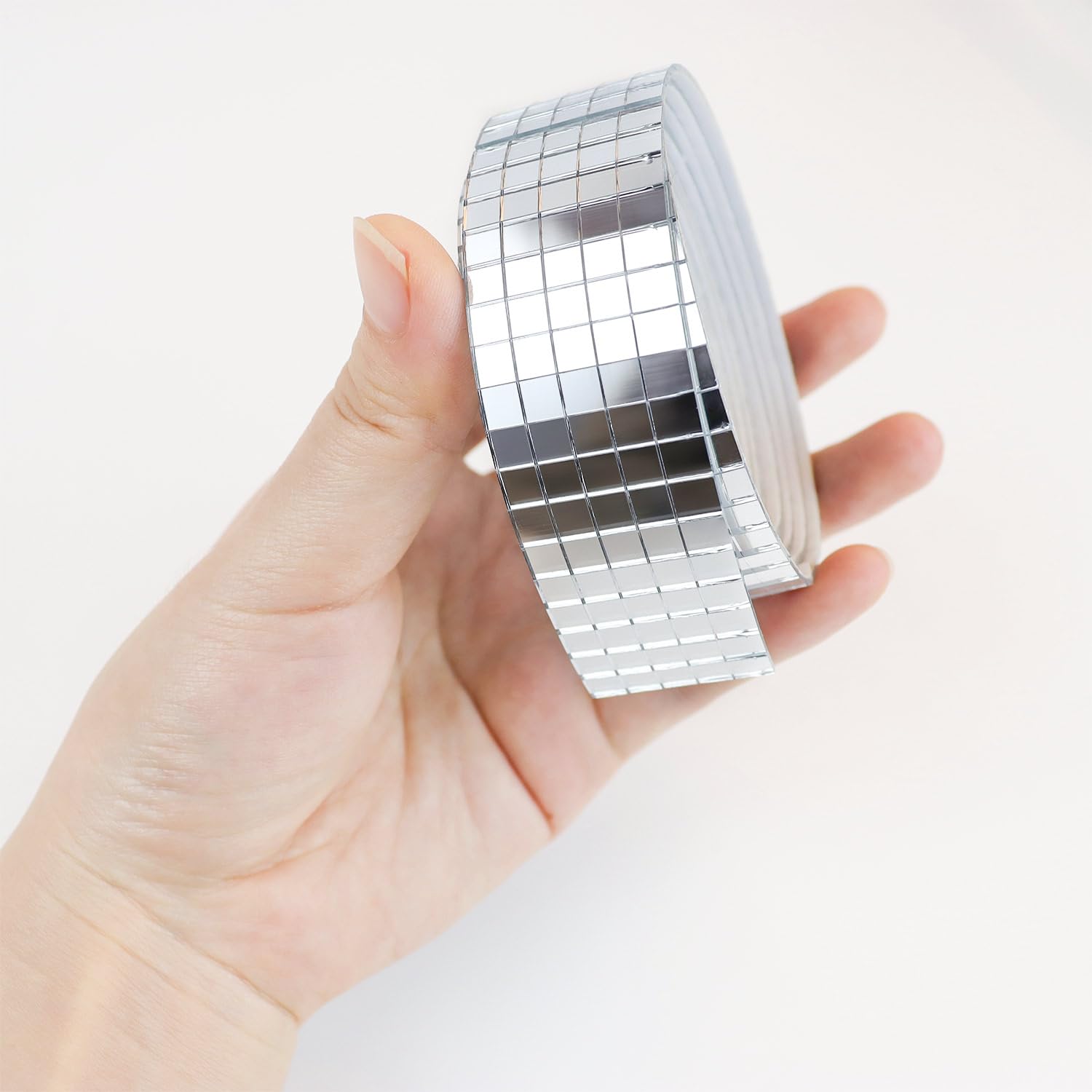 3000 Pieces Disco Ball Tiles Disco Mirror Tiles 5 mm X 5 mm Mosaic Square Glass Sticker for DIY Craft Decoration Self-Adhesive Mirror Mosaic Tiles Self Adhesive Disco Ball Mirrors Pieces (Silver)
