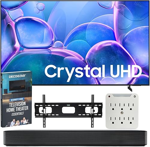 Samsung UN85U7900F - Tizen TV inteligente U7900 UHD 4K de 85 pulgadas (2025) con barra de sonido compacta LG SKM1, soporte de pared para TV de 37 a