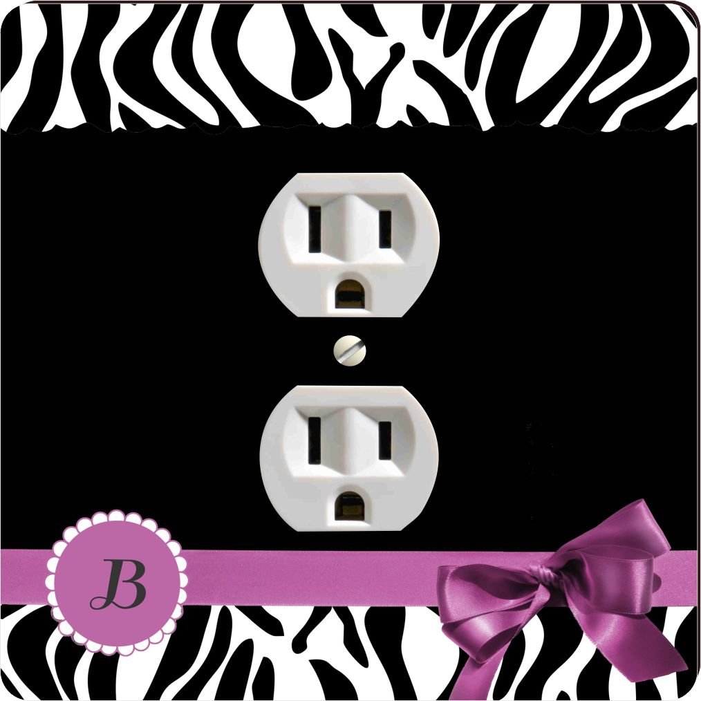 Plaque de sortie lettre B violet zèbre Outlet 41575 décorative chambre enfant