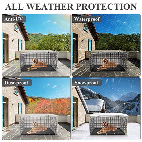 Iptienda Dog Crate Cover, Dog Kennel Cover for 30 Inch Double Door Wire Dog Cage, Beige (30" L x 19" W x 21" H) - Image 7