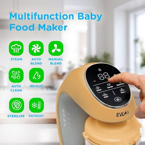 Miniatura 26 de Máquina para hacer alimentos para bebés, procesador de alimentos para bebés, vaporera, licuadora; para cocinar y mezclar los alimentos saludables