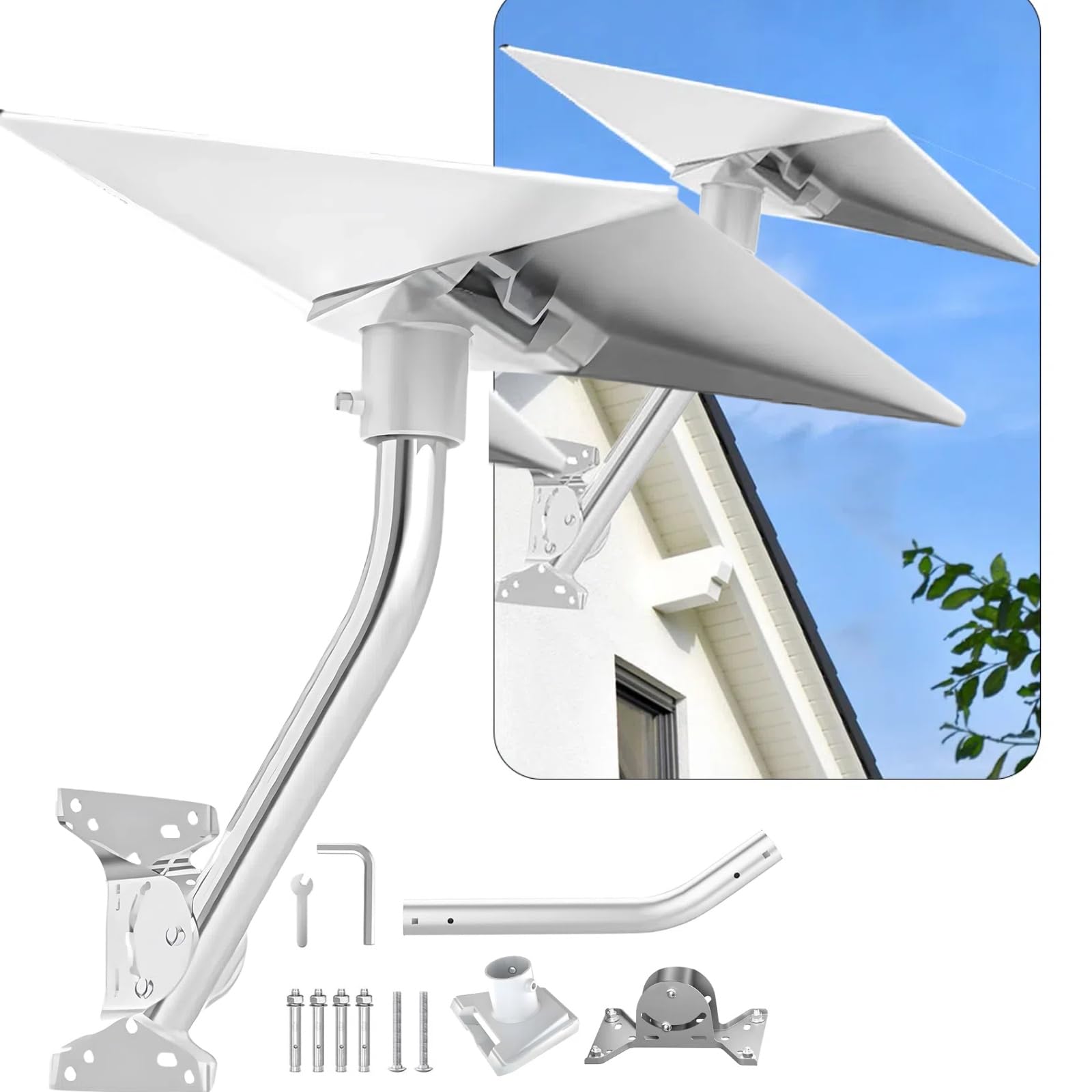 Starlink Gen 3 Mount,Starlink Gen3 Mounting Kit,Starlink Mount, Adjustbale Durable Starlink Roof Mounting Pole Pipe Connectors Compatible for Starlink Gen3 Dish Mounting Kit Accessories