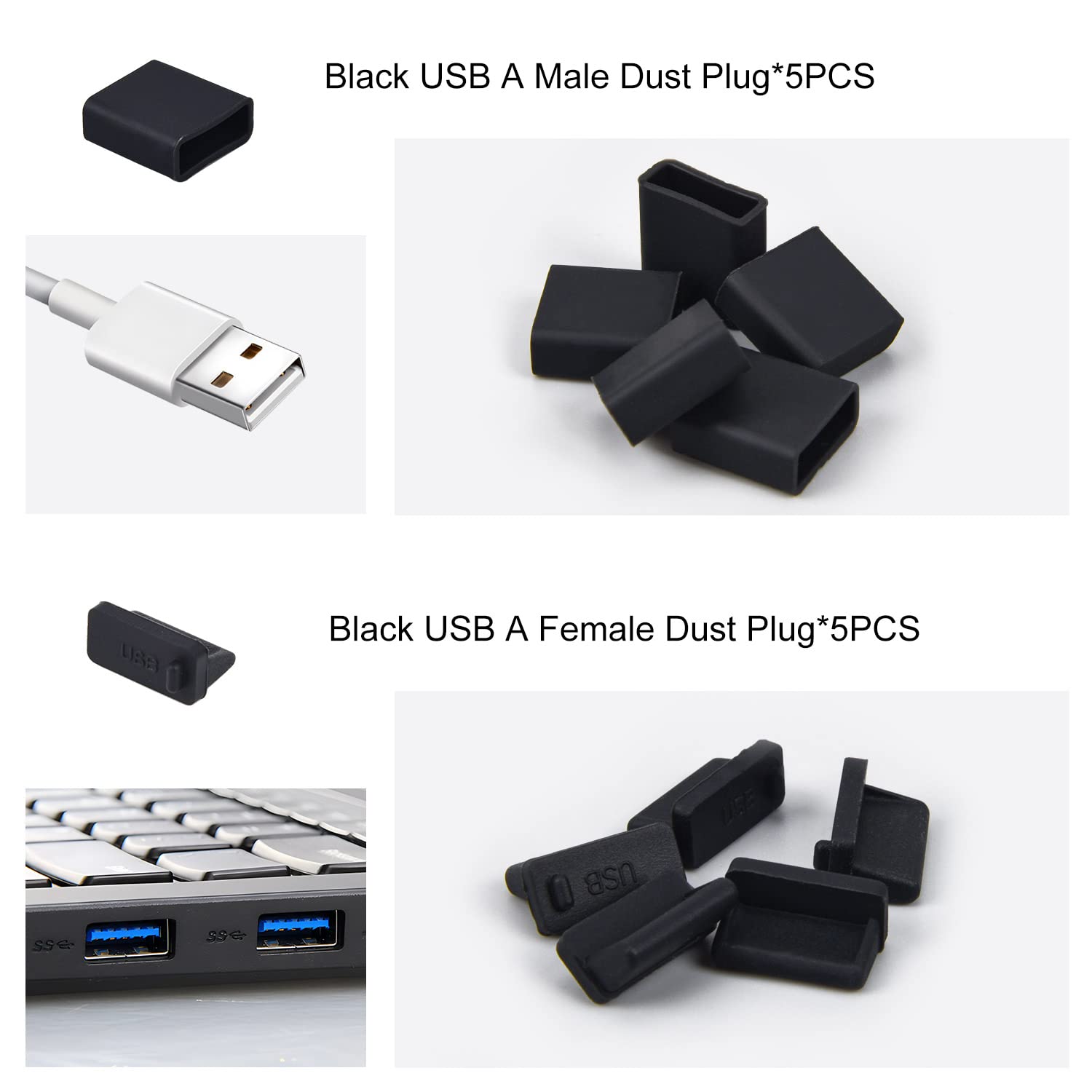 Capuchons De Protection USB-C - Lot De 20, Silicone, Anti-poussière Pour Câbles Et Ports