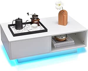 Comodino Con Luci LED USB, 3 Cassetti, Con Pannello Frontale Lucido - Foto 8