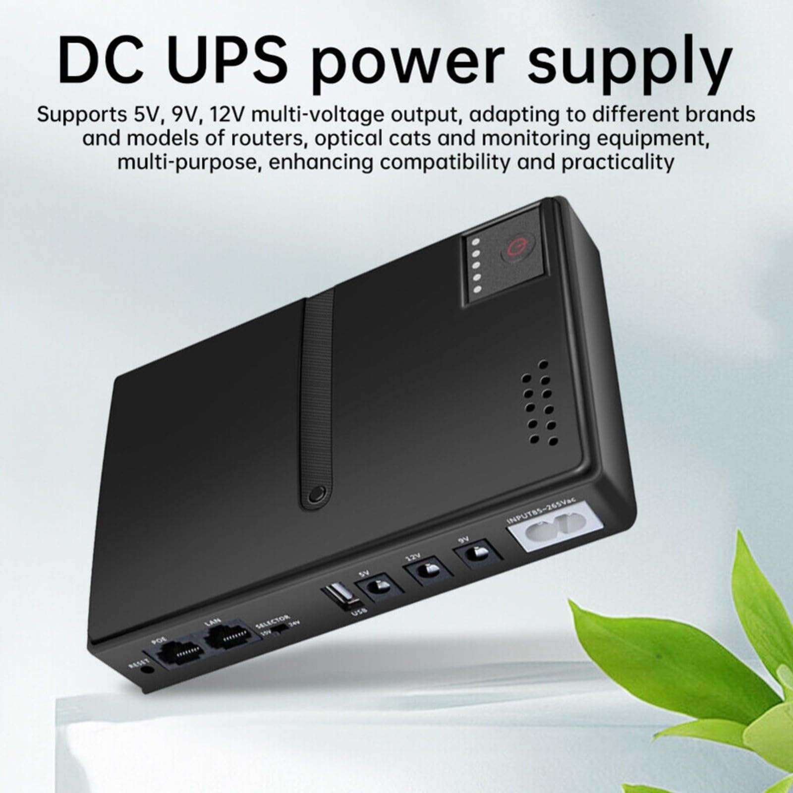 Zasilacz bezprzerwowy UPS 5 V/9 V/12 V Wyjście wielonapięciowe Zapasowy zasilacz akumulatorowy do routerów WIFI Zasilacz zapasowy z przypomnieniem o niskim poziomie naładowania akumulatora