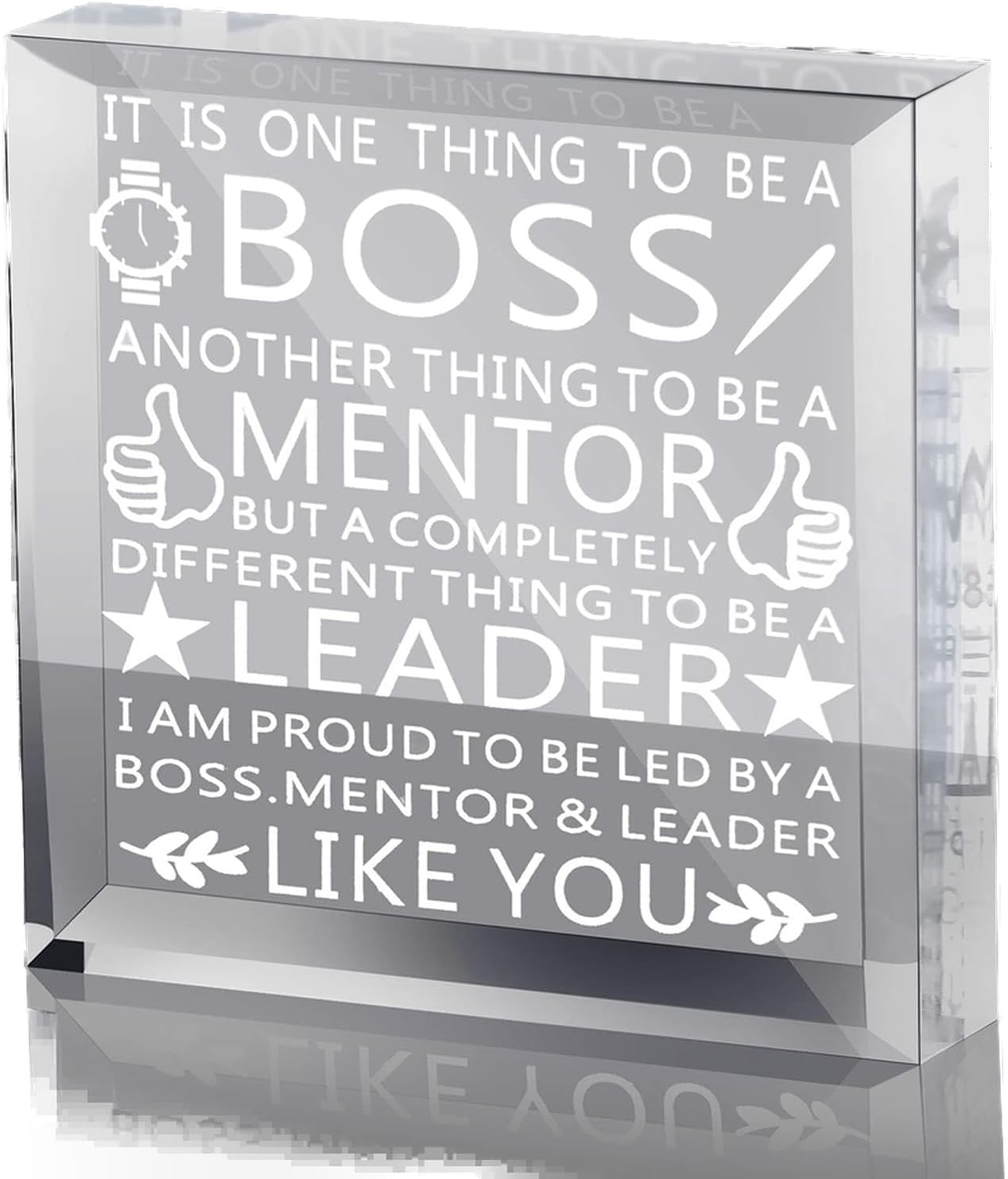 Blulu Boss Lady Gifts for Women Inspirational Quotes Office Gifts for Women Acrylic Mentor Office Decor Christmas Appreciation Keepsake and Paperweight for Leader(Watch)