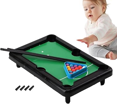 kids pool table, tabletop billiard table, small billiard set, mini billiard game small tabletop pool set, compact billiards, fun pool arcade game table, family board game, miniature table tops snooker