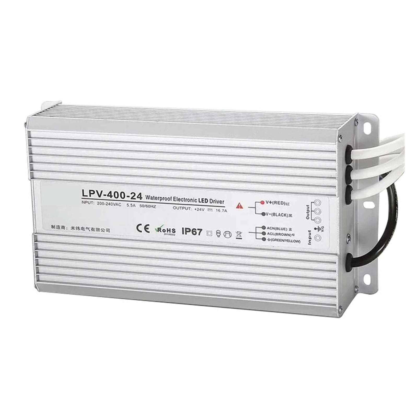 JJKKOZVQF Switching Power Supply 400W 500W 600W AC-DC 12V 24V 36V 48V IP67 Constant voltage Driver Lighting Transformer(45V,500W)