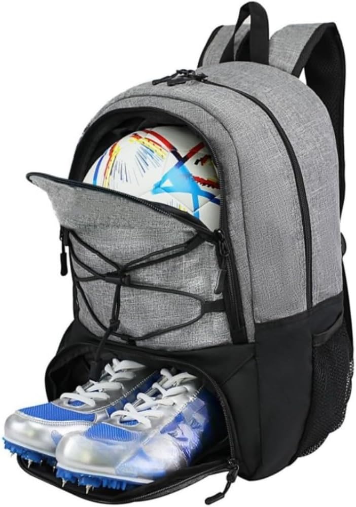 [sandqvipa] 35L大容量 スポーツリュック バスケ/サッカー兼用 ボール&amp;シューズ分離収納 撥水通気設計 通学/