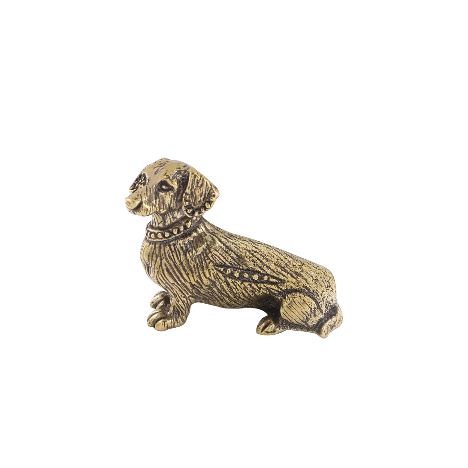 NGDFGR Brass Dachshund Dog Model Miniature Figurines,Metal Animal Pet Dog Statue Sculpture Desktop Bookshelf Decor Paperweight