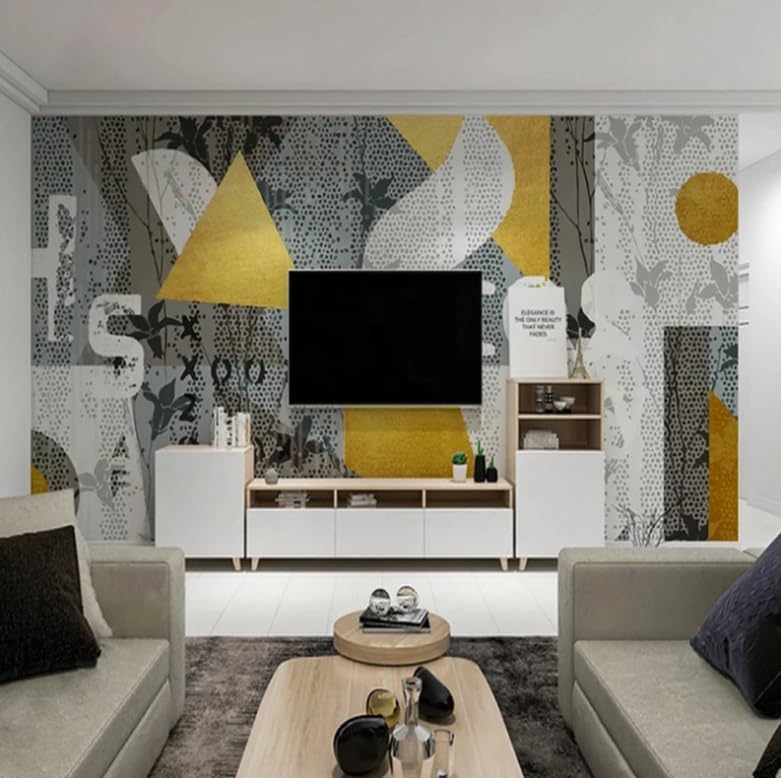 Papier peint 3D rétro géométrique pour salon et chambre 200x140 cm