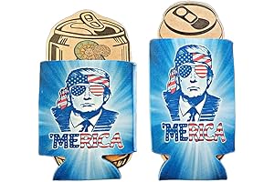 Beer Sunglasses MAGA Coozie Merica's Great Again Fourth of July Patriotic Drink Can Cooler