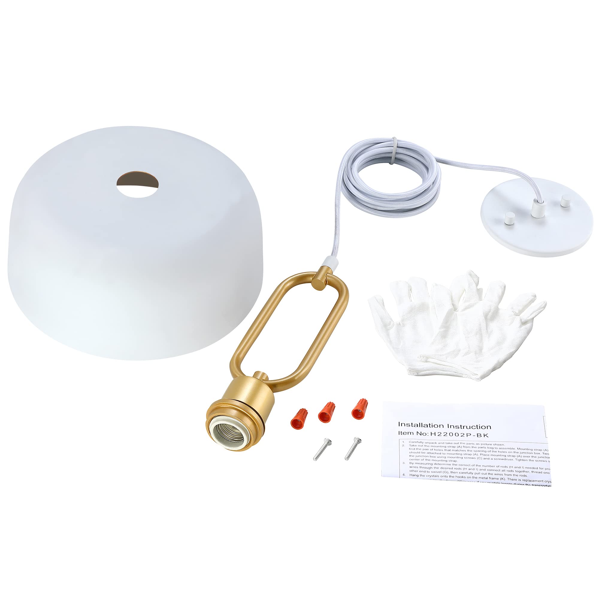 Giiland Industrial Pendant Lighting Fixture, 3-Pack White Metal Shade Hanging Light for Kitchen Island Dinning Room