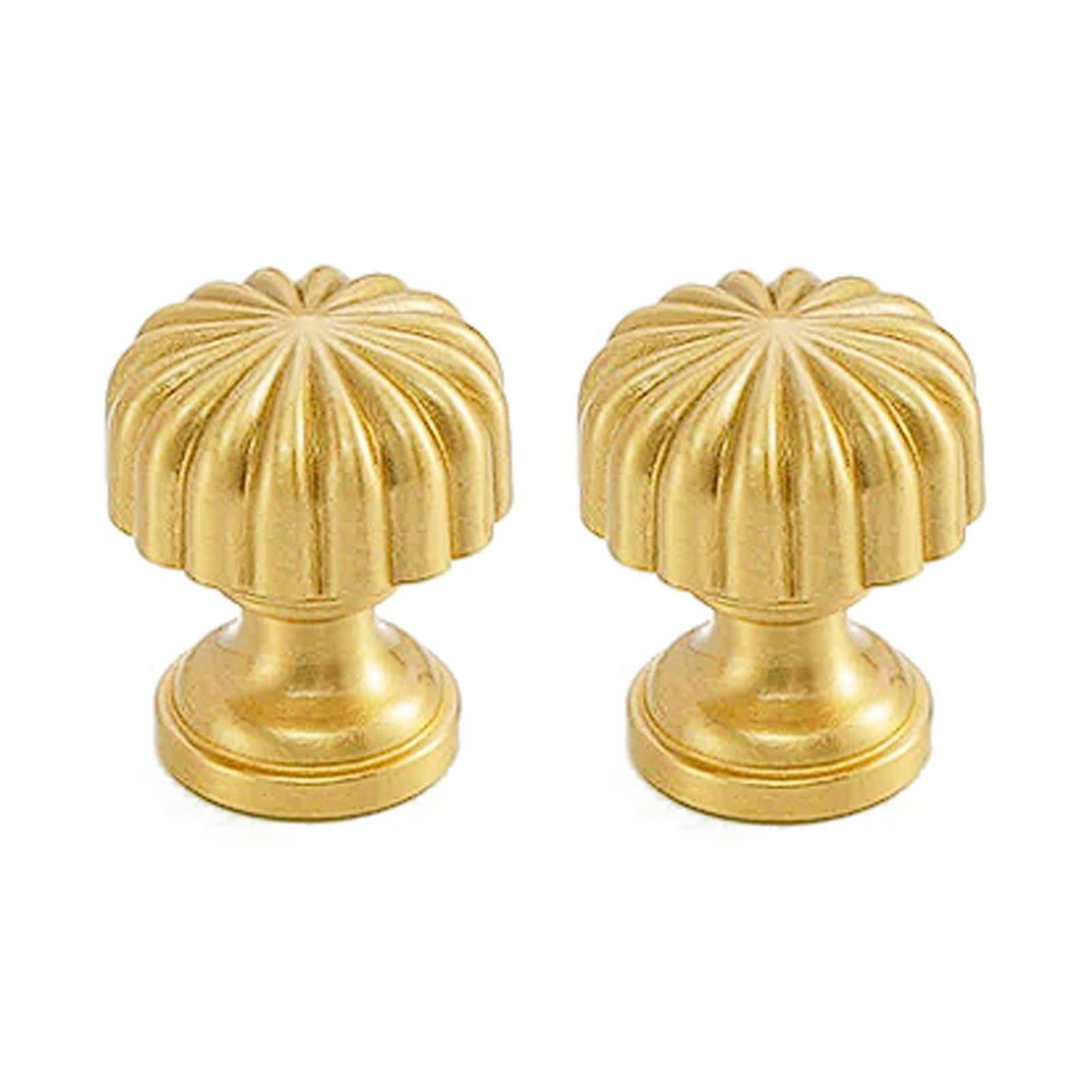 Chenhoju Brass Vintage Solid Pumpkin Cabinet Knobs Single Hole, Three Sizes For Drawers, Wardrobes, And Cabinets Cabinet Pulls(,20Mm)