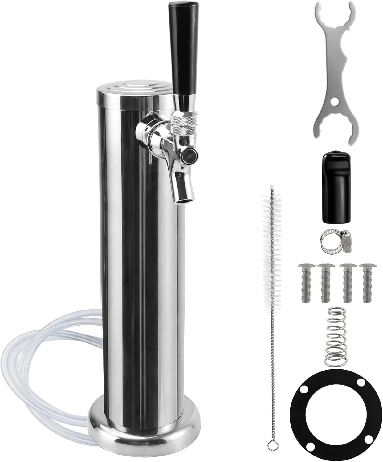 Torre Kegerator Grifo de cerveza de un solo grifo Torre de cerveza, torre de faceta de cerveza, dispensador de grifo de cerveza Torre de acero