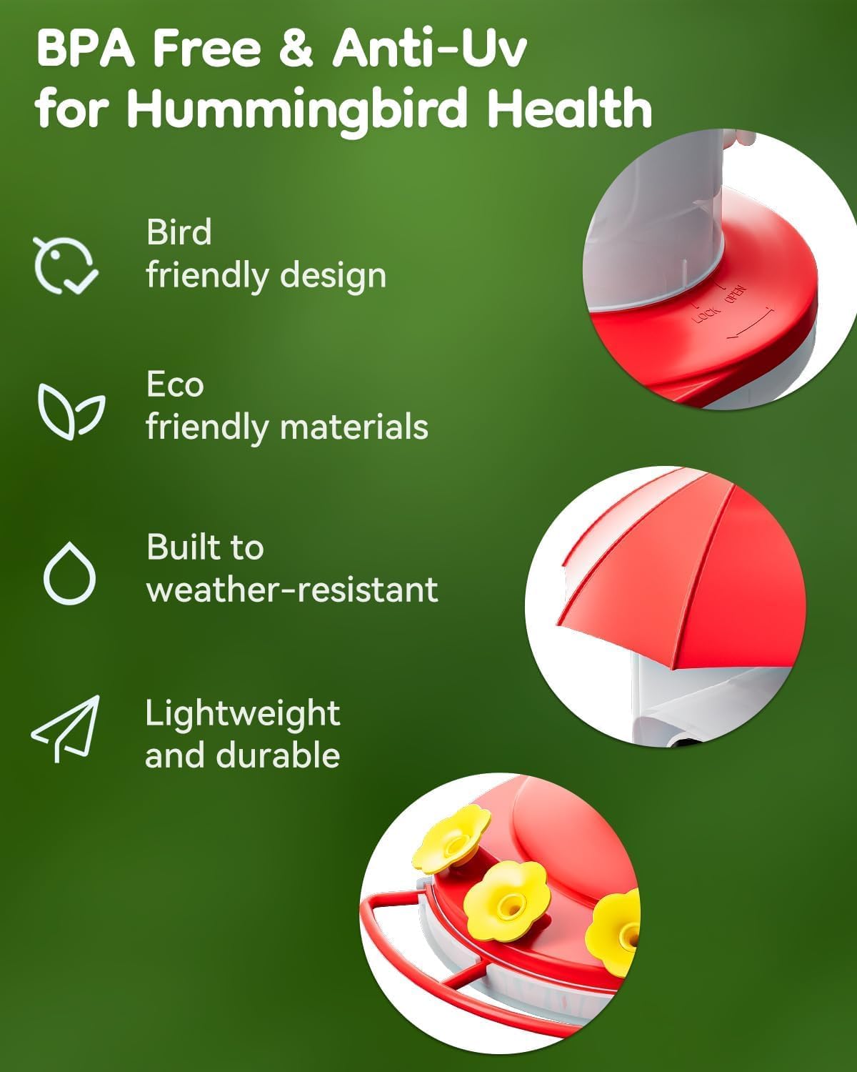 2K Hummingbird Feeder Camera Outdoor - AI Identify 10000+ Birds, Ant Bee Proof, Instant Notification - Great Gift for Bird Lovers - Image 6