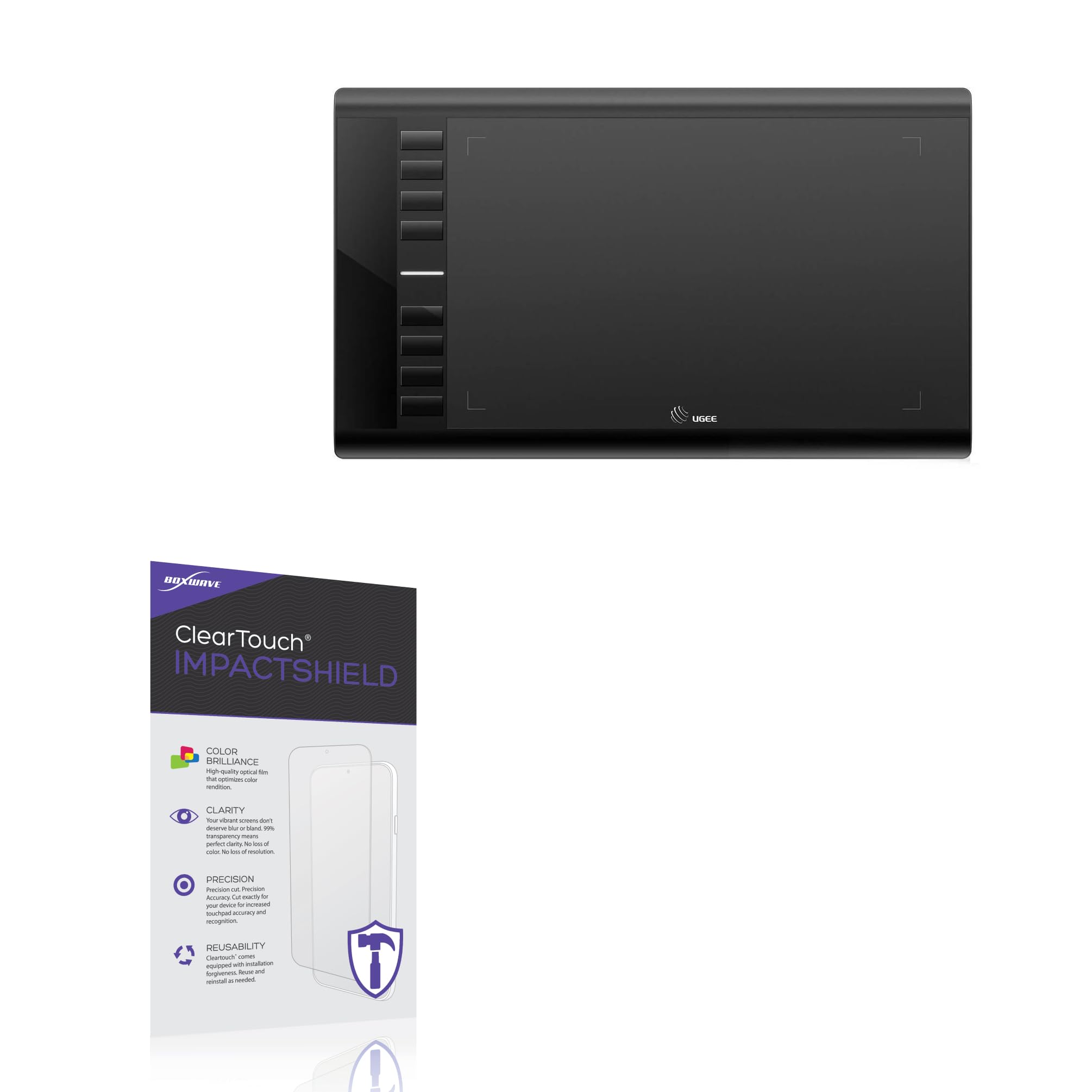 BoxWave Screen Protector Compatible With UGEE M708 V3 - ClearTouch ImpactShield (2-Pack), Impenetrable Screen Protector Flexible Film