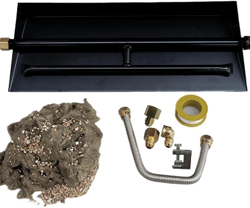 Americangaslos Quemador de 15 a 28 pulgadas para chimenea de gas, quemador de gas, fogatas de gas, troncos de gas, quemador de gas natural y propano (22 pulgadas, dos tubos), apariencia patentada aplicada
