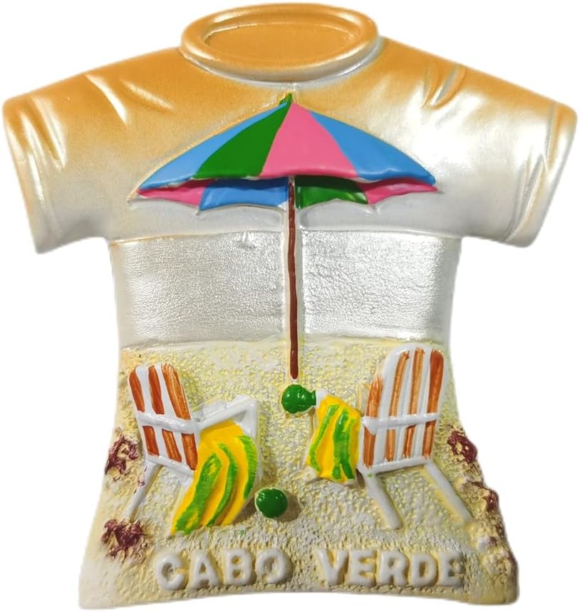 WedaregoCape Verde 3D T-Shirt Fridge Magnet Souvenir Gift,Resin Handmade Cabo Verde Refrigerator Magnet Home & Kitchen Decoration Collection