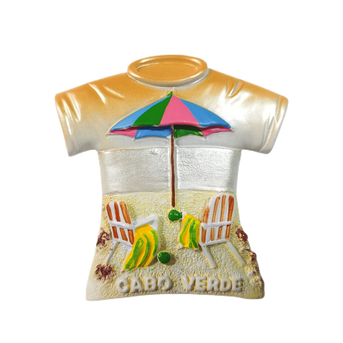 WedaregoCape Verde 3D T-Shirt Fridge Magnet Souvenir Gift,Resin Handmade Cabo Verde Refrigerator Magnet Home & Kitchen Decoration Collection