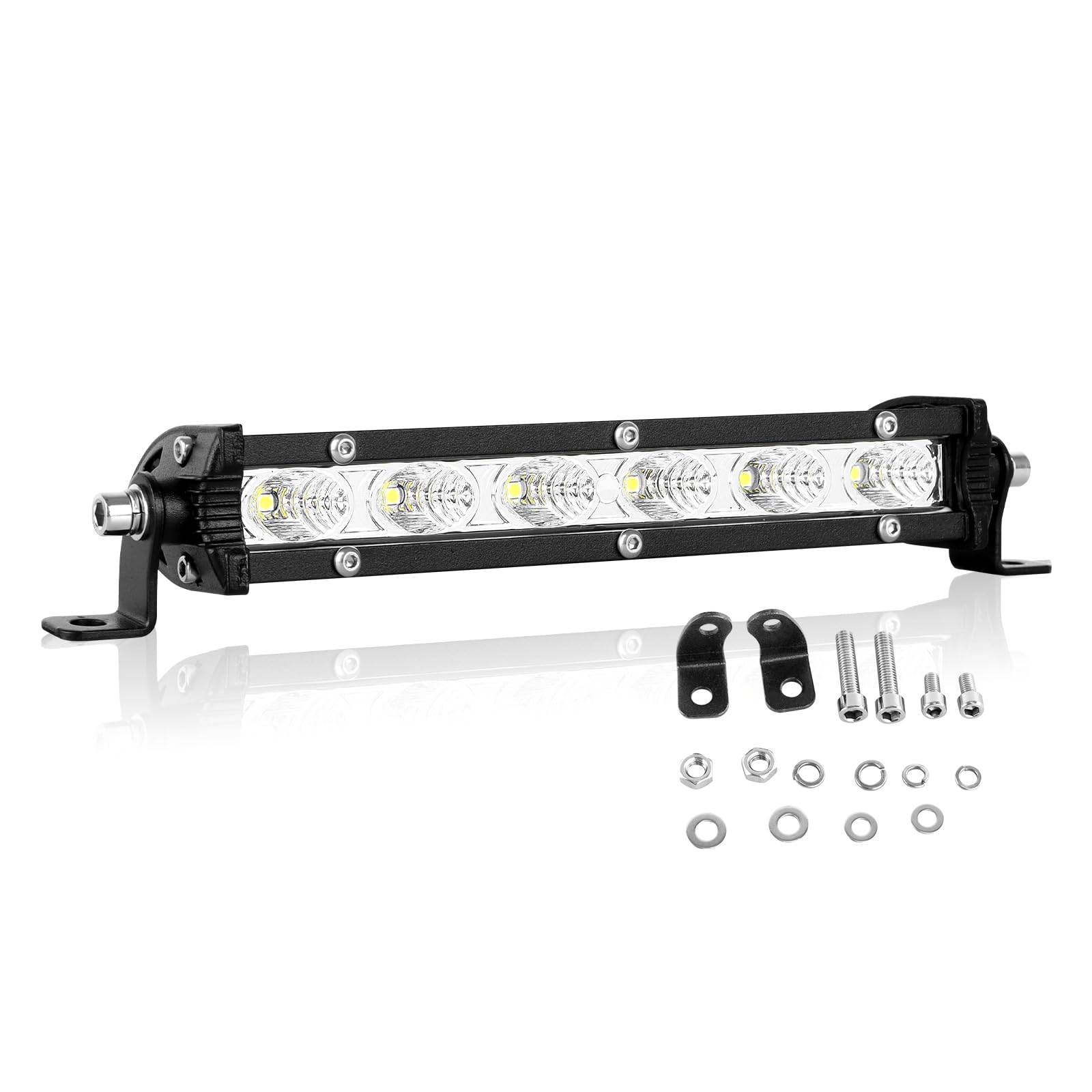Willpower Barra LED 30W 18cm Barras de Luz de Trabajo Unica Fila Inundación 12V 24V 6000K Faro Led IP67 Impermeable Focos Led para Coches 4x4 Tractors Caminos Barcos ATV UTV SUV 4WD