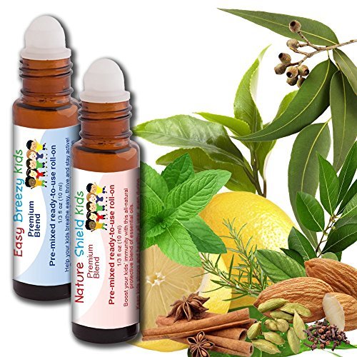 Immunity Essential Oil Immune Boosting Blend - Nature Shield Kids AND Easy Breezy Kids - Kid-ready, no mess, hassle-free - Ready-to-use, by AROMATA