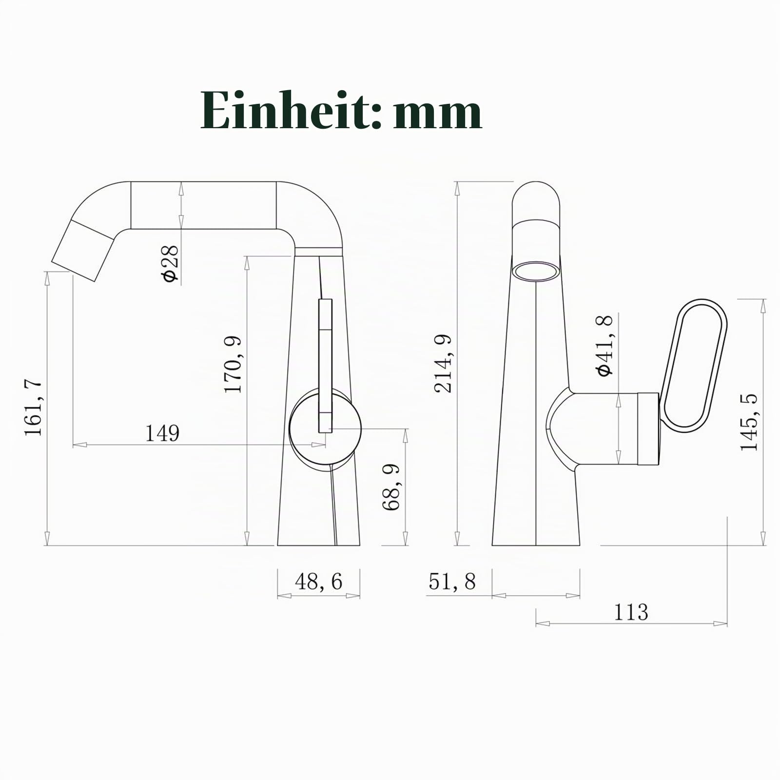 BiaoTeng Waschtischarmatur Einhebelmischer 2 Modus Gelb